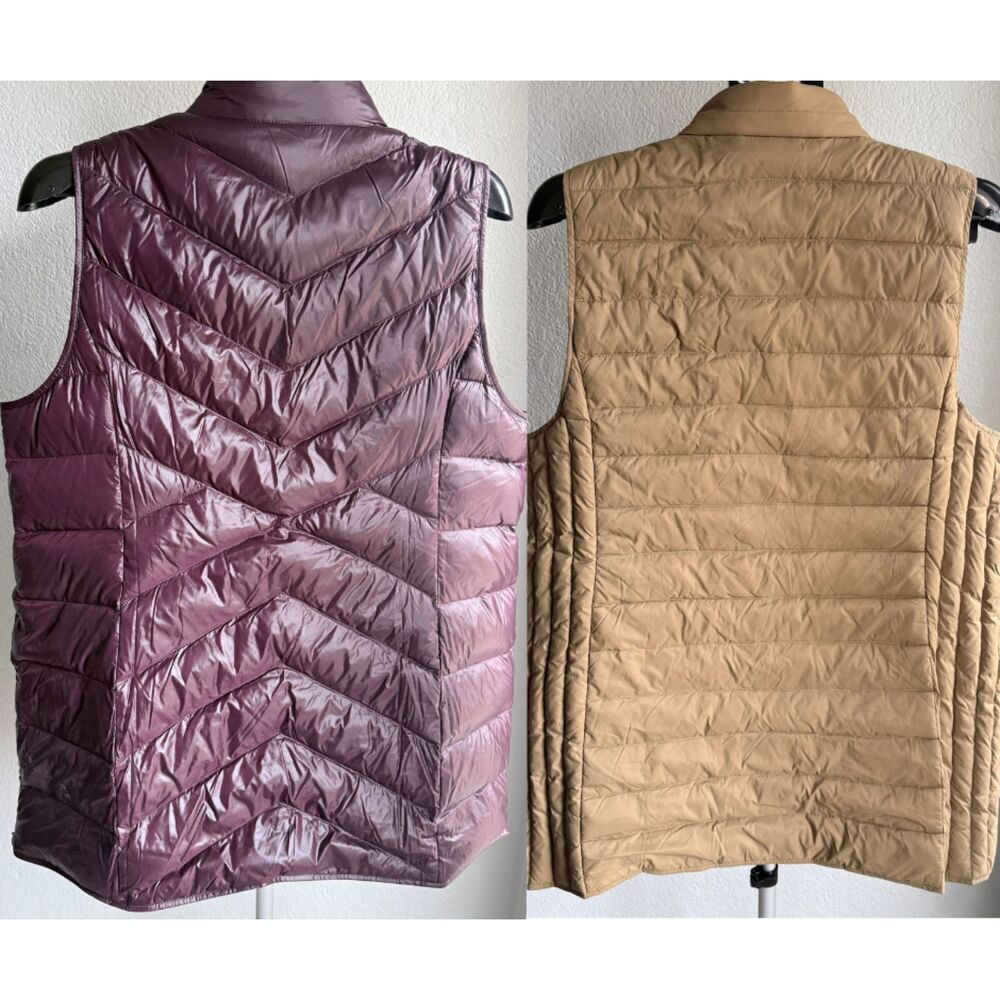 Set of 2 J. Jill Down Lightweight Quilted Puffer Packable Vests Women's Size L - Picture 2 of 11